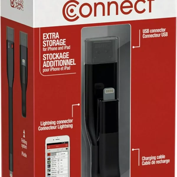 Clé USB 2 en 1 noire Emtec Connect iCobra2 64 Go
